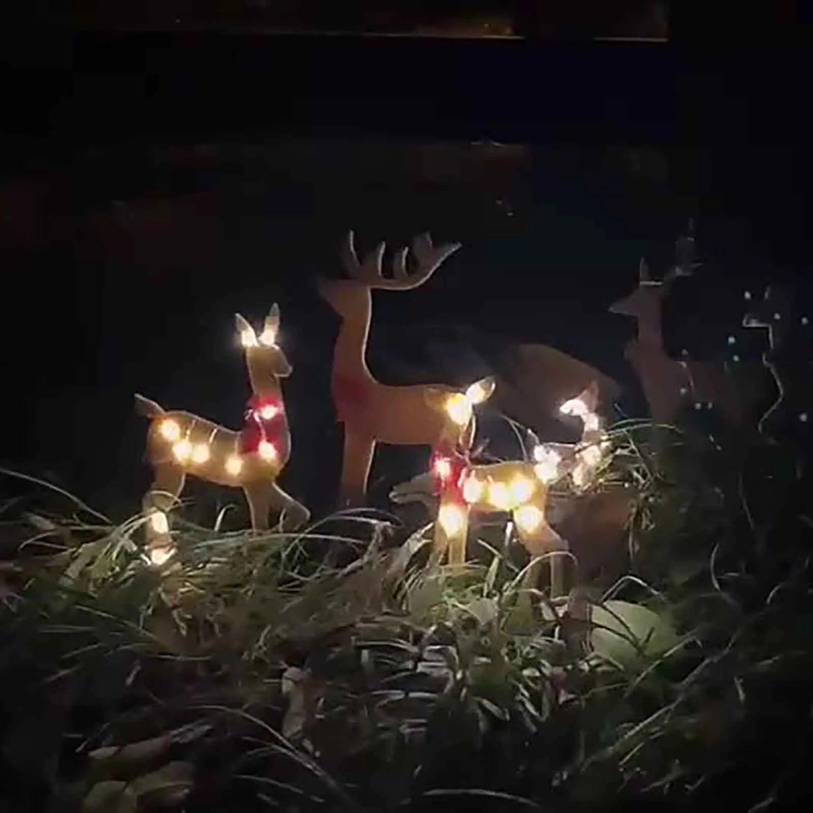 Christmas Decoration Clearance Christmas New Outdoor Decoration Luminous Deer Three Piece Set Gardening Decoration Ornaments Outdoor Christmas Decoration