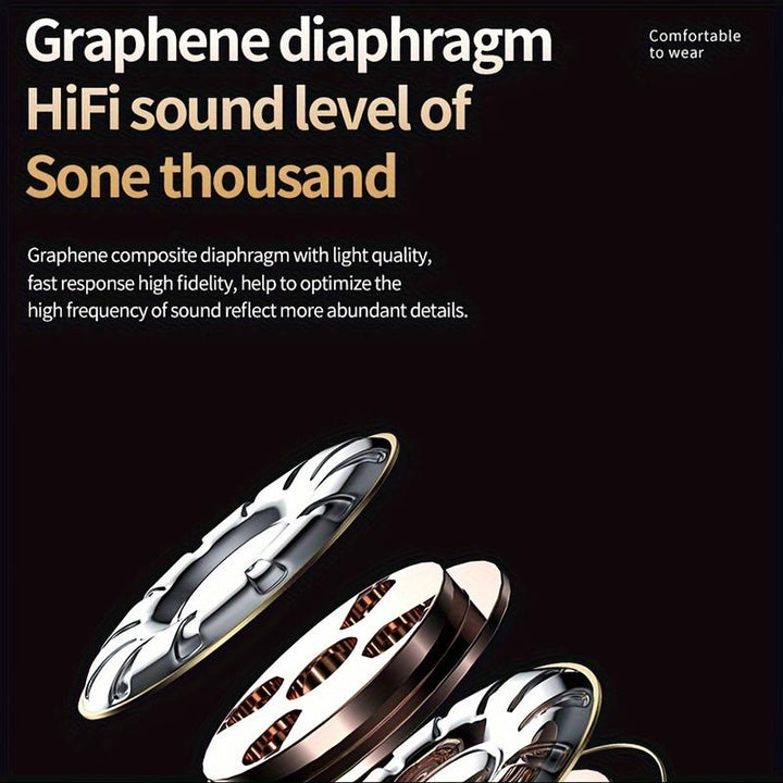 Xmenha Wireless Headset Earphones, Mini Earphones, Battery Level Display, Ultra Long Battery Life, and High Sound Quality Black Earbud