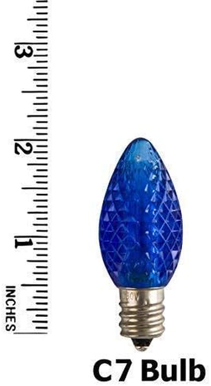 Outdoor String Lights, C7 Outdoor Christmas Lights, 25 Interchangeable Colored Christmas Lights, Christmas Lights for Christmas Trees, Decks, Gardens, Parties String Lights (Blue)