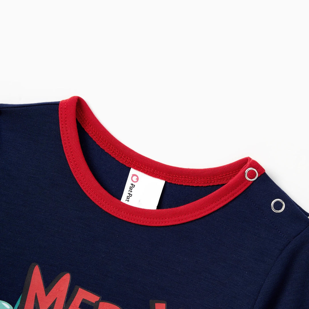 Baby Christmas Pajamas Family Matching Pjs Gifts Holiday Long Sleeve One-Piece Sleeper for Baby Shower Gift Size 12-18M