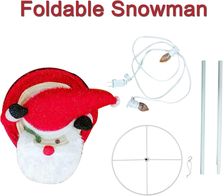 Light up Red Santa Claus 2.5 Feet Christmas Outdoor Decorations - Pre-Lit Collapsible Holiday Snowman for Home Indoor Lawn Yard Commercial Xmas Decorations