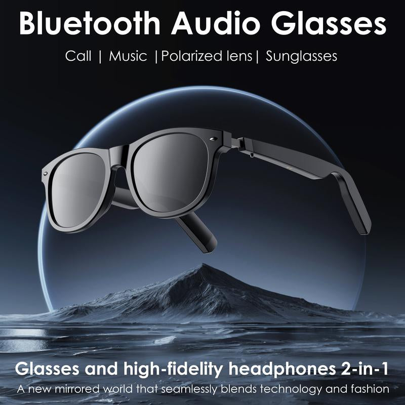 Jueyue Smart with UV Protection, Wearable Outdoor Sunglasses with Earphones and Microphone Bluetooth Glasses Smart Sunglass