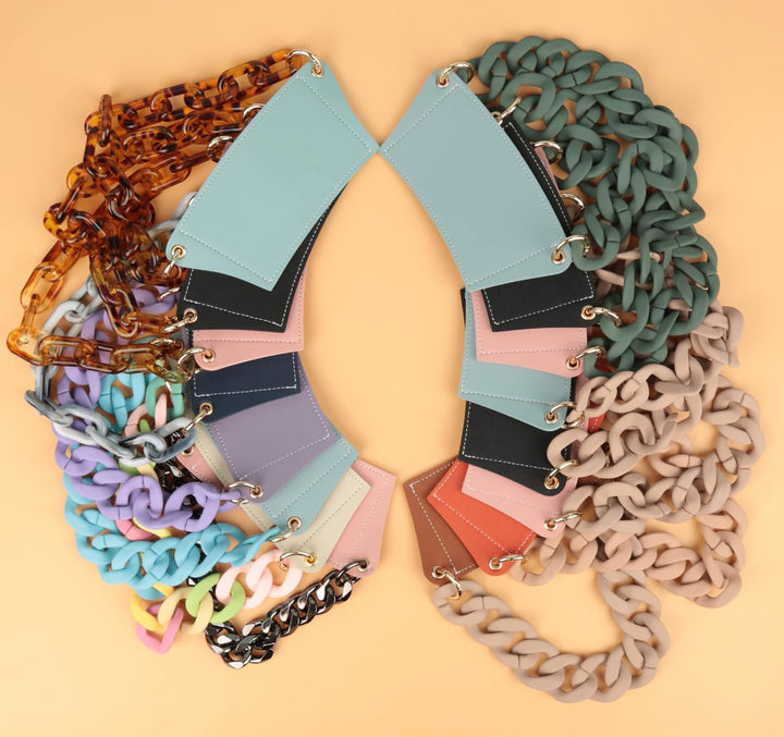 Coffee Sleeves Reusable Coffee Cup Holder with Handle，Decorative Chain to Carry, PU Leather Cup Sleeve, Stylish Cold Drink Holder Portable Cup for Latte Tea Starbucks, Mccafedunkin Donuts