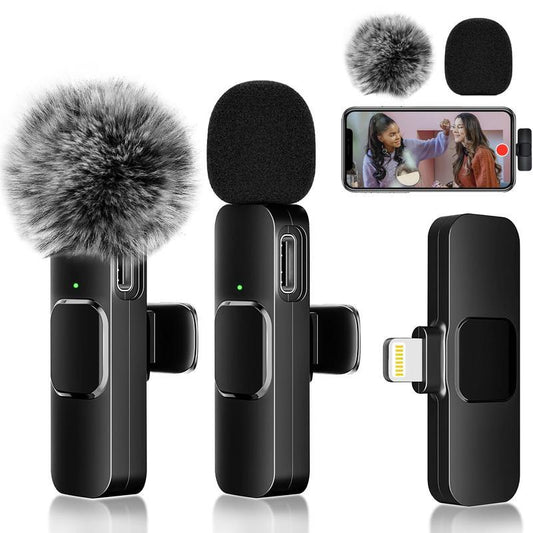 Wireless Microphone for Iphone, Ipad,, Lavalier Microphone for Video Recording - ASMR, Tiktok Audio Smartphone Professional Lapel Live Streaming Rechargeable Omnidirectional