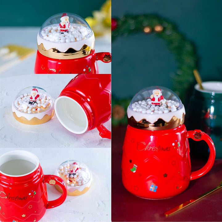 PDTXCLS XGATML TANGDIAABBCC Christmas Mug, 15 Oz Coffee Cup, Funny Xmas Coffee Gift Mugs Set for Children, Friends, Family, Brothers, Sisters Ceramic Christmas Coffee Cup 8Pieces (Red)