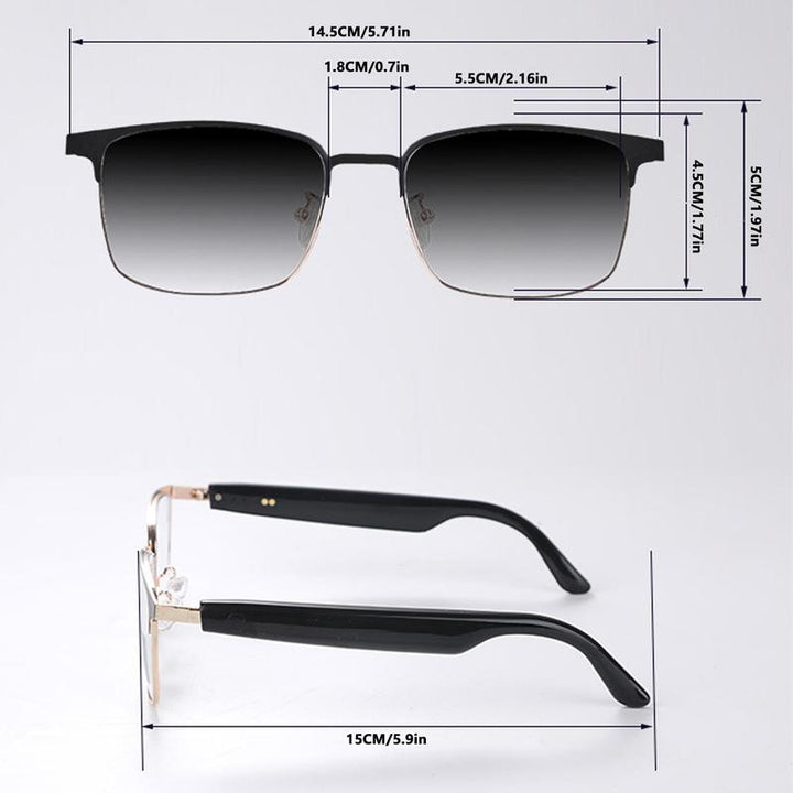 Pengteng Smart Glasses, Fashionable Touch Control Smart Glasses with Audio Call Voice Assistant, Color Changing Lenses Glasses for Men & Women, Smart Wearable Devices, Gifts for Boyfriend