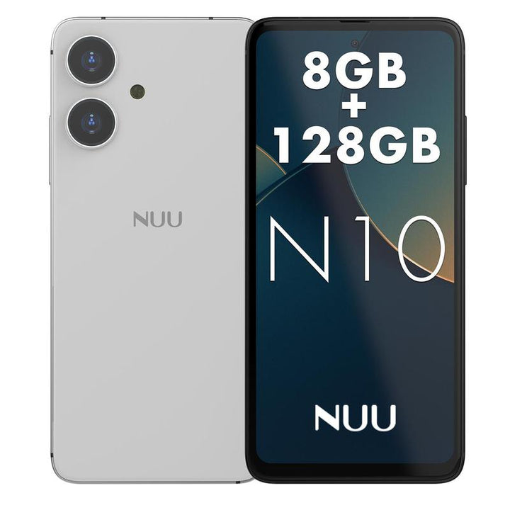 NUU N10 Unlock Smartphone 8GB(4GB+4GB Virtual RAM) +128GB,13MP + 5MP Camera,Android 14 Dual SIM 4G,8-Core 6.6" 90Hz Hd+,5000Mah Battery ,1 Year US Warranty