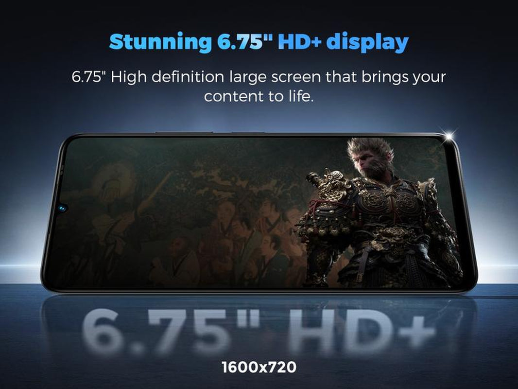 MIRO A67 Smartphone - Unlocked Android 14 Go Edition with 6.75" HD+ Display, 8-Core Processor, 4000Mah Battery, Bluetooth Charging, Dual Microphones, FM Radio, GPS, G-Sensor, L-Sensor, Virtual P-Sensor, E-Compass - Cellphone