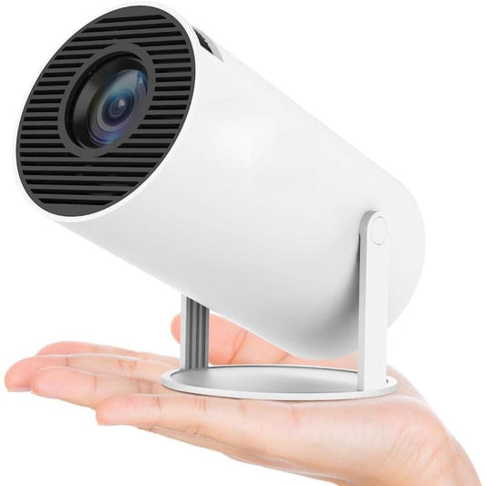 Mini Projector,Hy300 Auto Keystone Correction Portable Projector, 4K/ 200 ANSI Smart Projector with 2.4/5G Wifi, BT 5.0, 130 Inch Screen, 180 Degree Flip, round Design, Home Video Projector Smart Movie Projector Audio