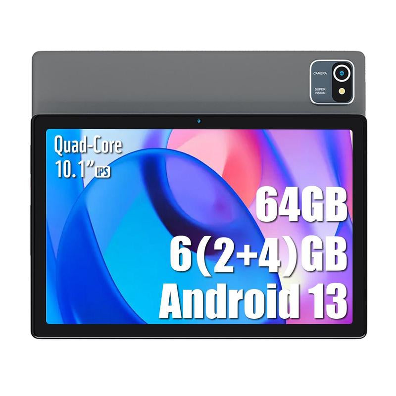 Aeezo Tablet 10.1 Inch Android 13/14 Quad/Octa-Core 64GB ROM, Big Screen, Brightly Color, Large Capacity and Low Consumption, Learning Tablet