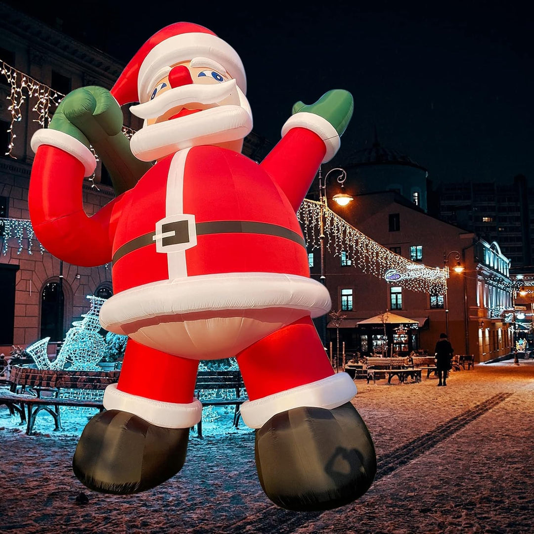 Giant 40Ft Premium Christmas Inflatable Santa Claus with Blower Blow up Christmas Decorations Outdoor Holiday Decor for Outdoor Yard Lawn Christmas Party (Without Build-In LED Lights)