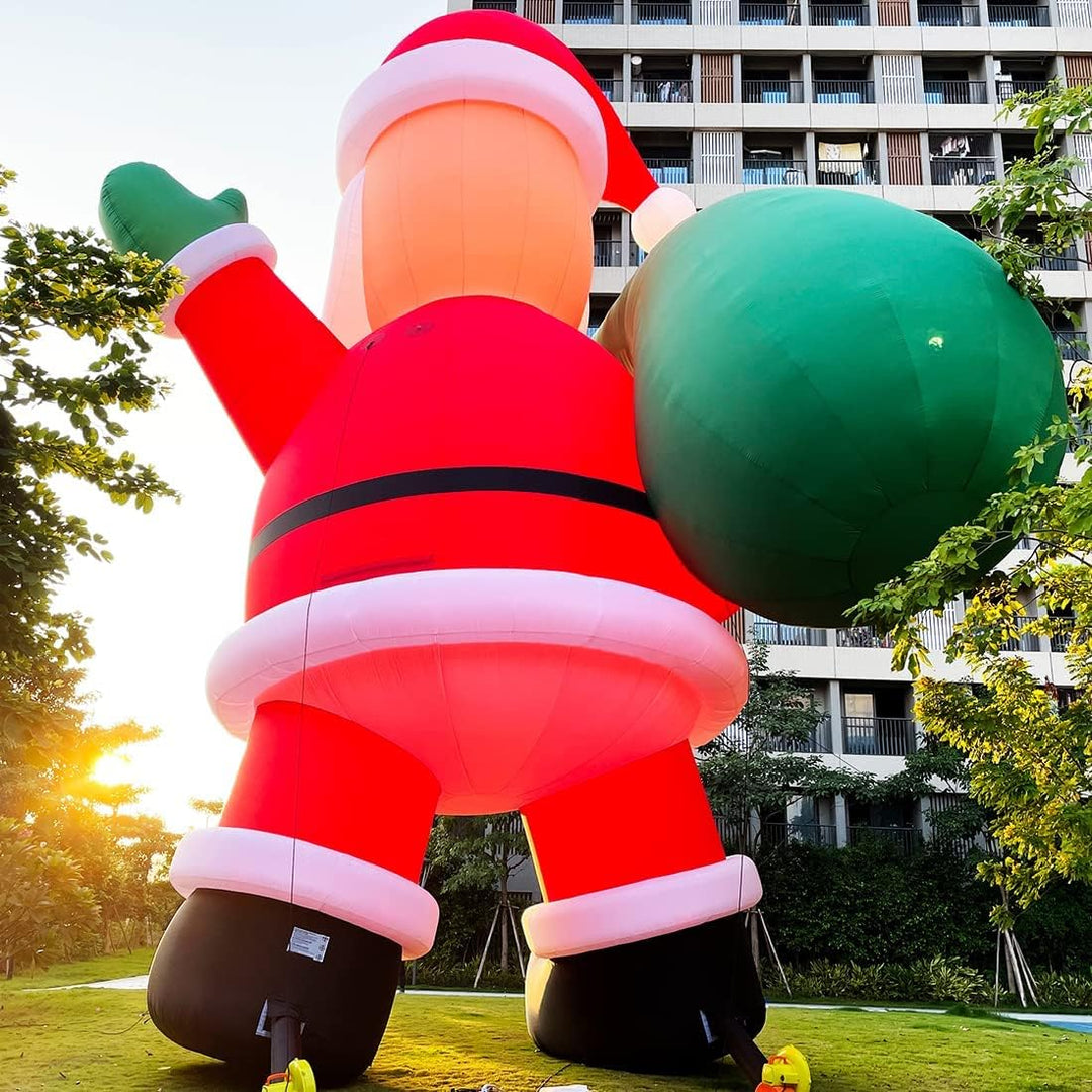 Giant 40Ft Premium Christmas Inflatable Santa Claus with Blower Blow up Christmas Decorations Outdoor Holiday Decor for Outdoor Yard Lawn Christmas Party (Without Build-In LED Lights)