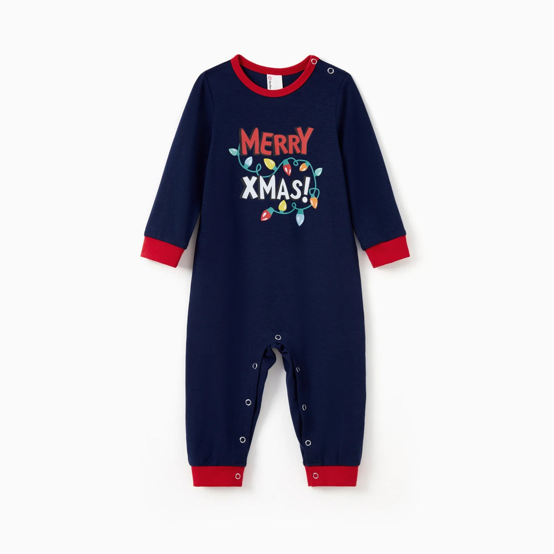 Baby Christmas Pajamas Family Matching Pjs Gifts Holiday Long Sleeve One-Piece Sleeper for Baby Shower Gift Size 12-18M