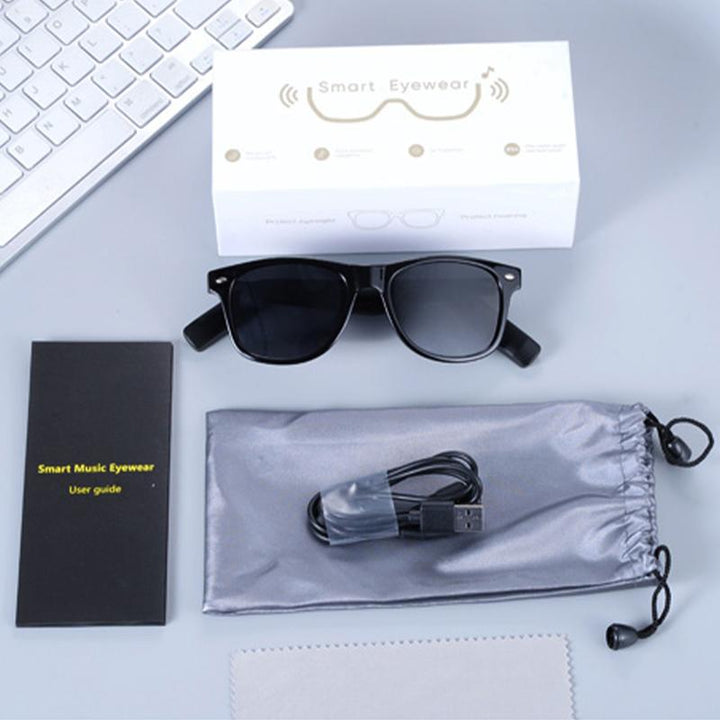 Jueyue Smart with UV Protection, Wearable Outdoor Sunglasses with Earphones and Microphone Bluetooth Glasses Smart Sunglass