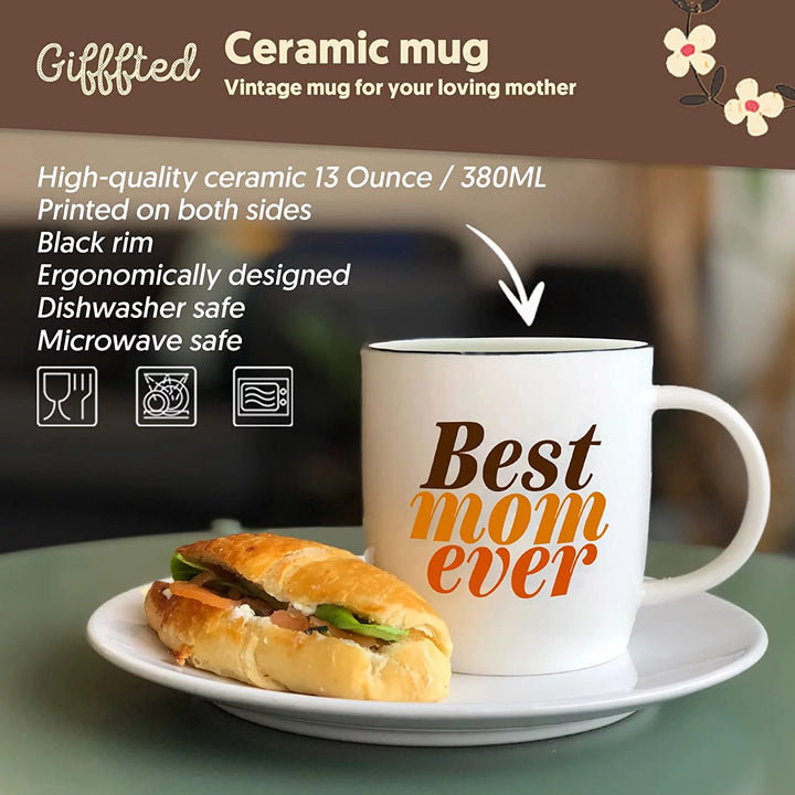 Triple  Worlds Best Mom Ever Coffee Mug & Socks Set for Mother, Gifts Ideas for Christmas,Valentines, Mothers Day, Birthday, from Daughter and Son, Cool Mommy Presents, Ceramic Cup 380Ml