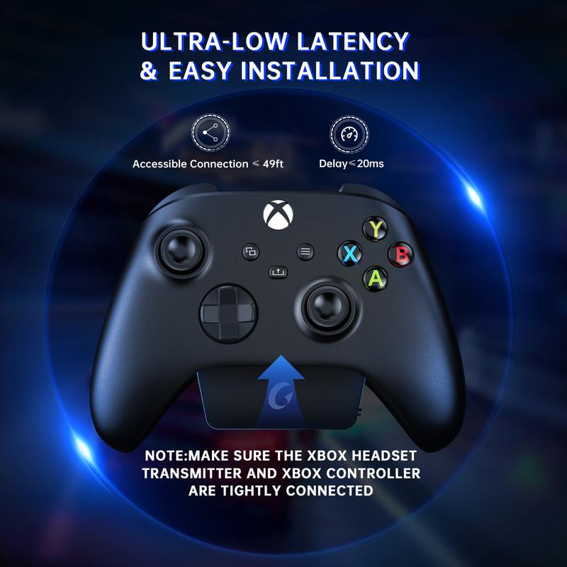 Wireless Gaming Headset for Xbox Series X|S, Xbox One, PC, PS5/4, Mac, Mobile, Switch, 3D Surround Sound, Bluetooth 5.3, 60H Battery, Gaming Headphones with Detachable Noise Canceling Mic