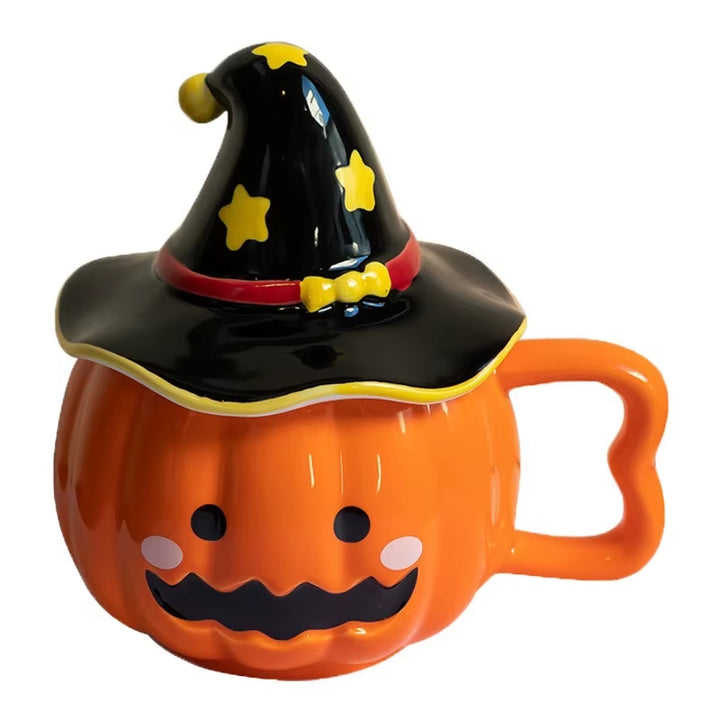 Creative Funny Pumpkin Water Cup High-Looking Cute Cup Gift with Cover Christmas Mug Birthday Gift