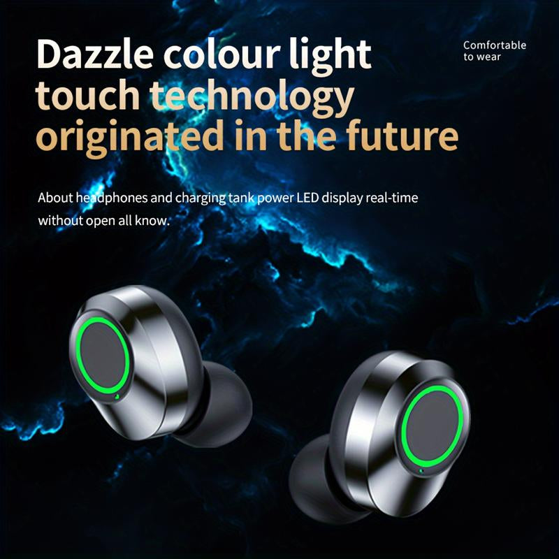 Xmenha Wireless Headset Earphones, Mini Earphones, Battery Level Display, Ultra Long Battery Life, and High Sound Quality Black Earbud