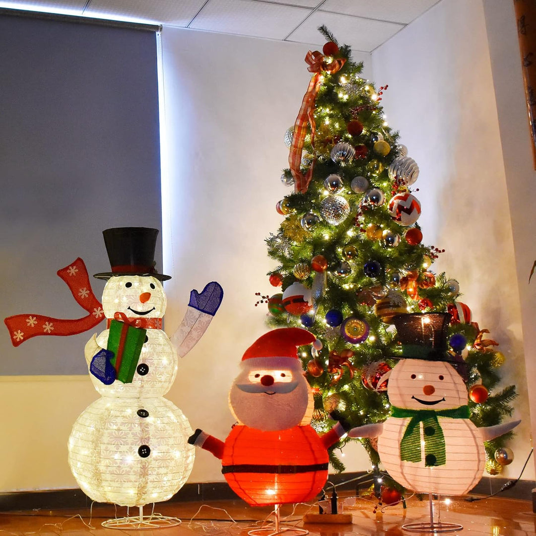 Light up Red Santa Claus 2.5 Feet Christmas Outdoor Decorations - Pre-Lit Collapsible Holiday Snowman for Home Indoor Lawn Yard Commercial Xmas Decorations