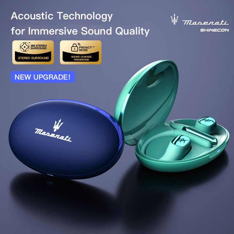 Maserati Co-Branded Wireless Earbuds Sports, Bluetooth 5.4 Headphones, 36H Battery Life Over-Ear Buds with 2 ENC Noise Cancelling Mic, Deep Bass Earphones with Earhooks, IPX6 Waterproof Fitness Headset for Gym Running Workout