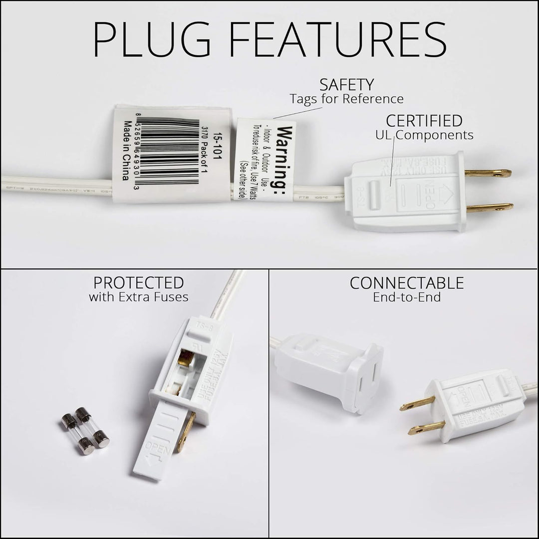 C9 Opticore LED Commercial Outdoor Christmas Lights – Heavy Duty Christmas String Lights; Wedding Christmas Lights; White Wire (50 Lights, 50 Ft, Blue)