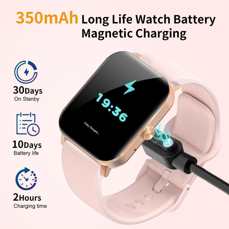 Smart Watch, 1.85"HD Smartwatches for Men Women, (Answer/Make Calls), with 100+ Sport Modes, IP68 Waterproof Fitness Watch, Smartwatch for Android Ios Devices Screen Relojinteligente Information Notification