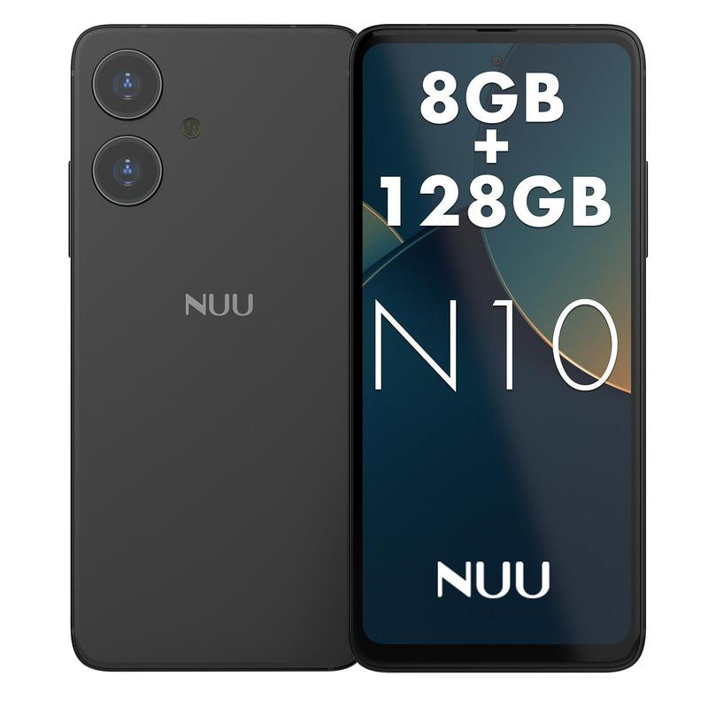 NUU N10 Unlock Smartphone 8GB(4GB+4GB Virtual RAM) +128GB,13MP + 5MP Camera,Android 14 Dual SIM 4G,8-Core 6.6" 90Hz Hd+,5000Mah Battery ,1 Year US Warranty