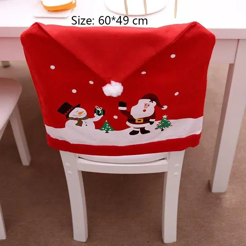 Christmas Chair Decoration Set Home Christmas Decoration Cartoon Chair Set Christmas Decoration Supplies Christmas Chair Cover