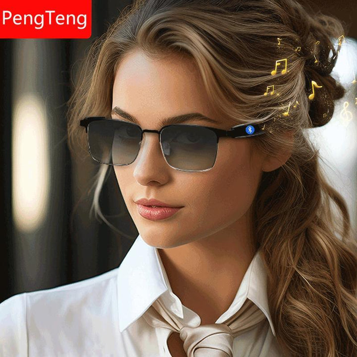 Pengteng Smart Glasses, Fashionable Touch Control Smart Glasses with Audio Call Voice Assistant, Color Changing Lenses Glasses for Men & Women, Smart Wearable Devices, Gifts for Boyfriend